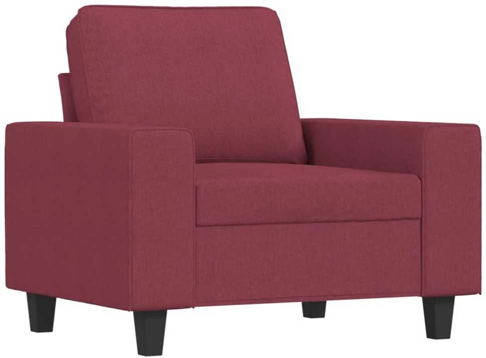 Sofa Sofos komplektas, 4 dalių, raudonojo vyno spalvos, audinys