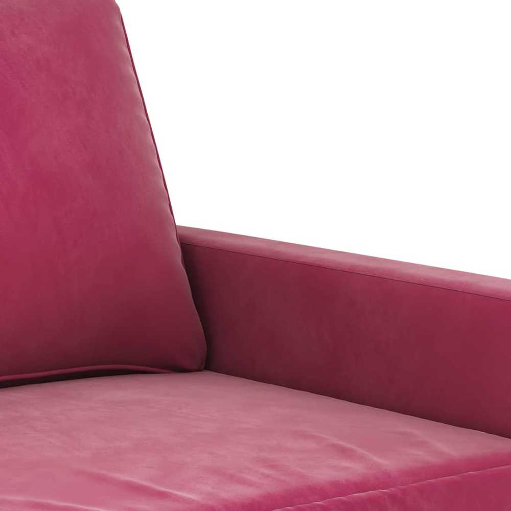 Sofa Sofos komplektas, 4 dalių, raudonojo vyno spalvos, aksomas