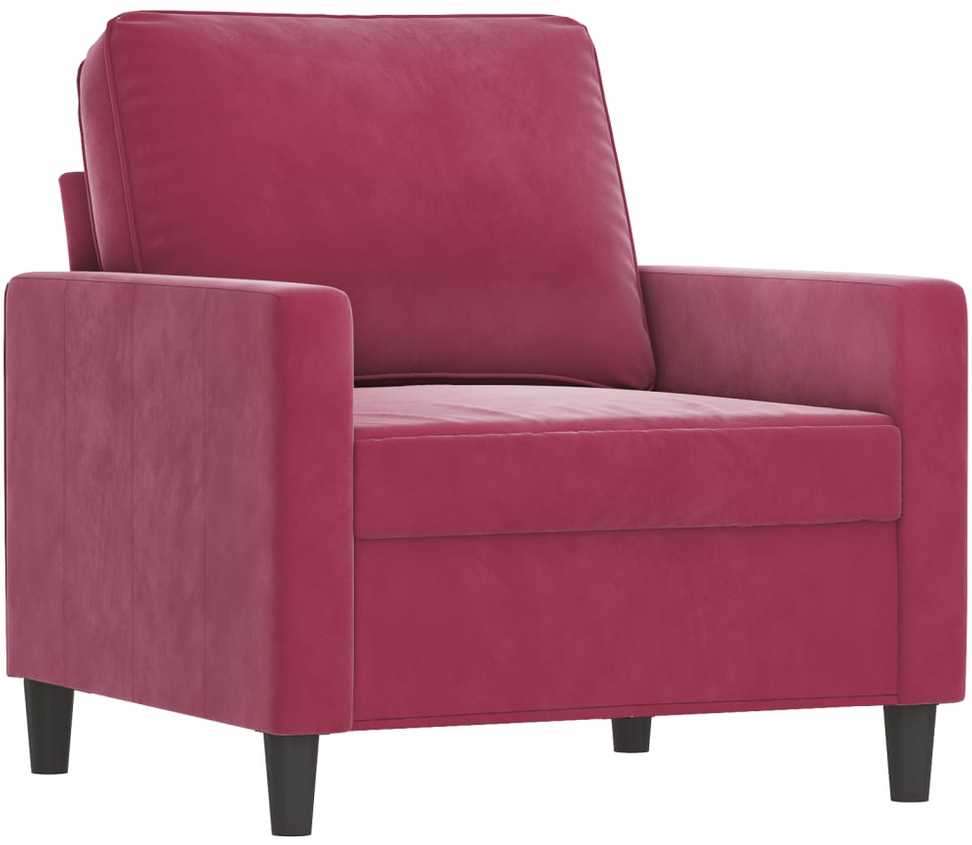 Sofa Sofos komplektas, 4 dalių, raudonojo vyno spalvos, aksomas