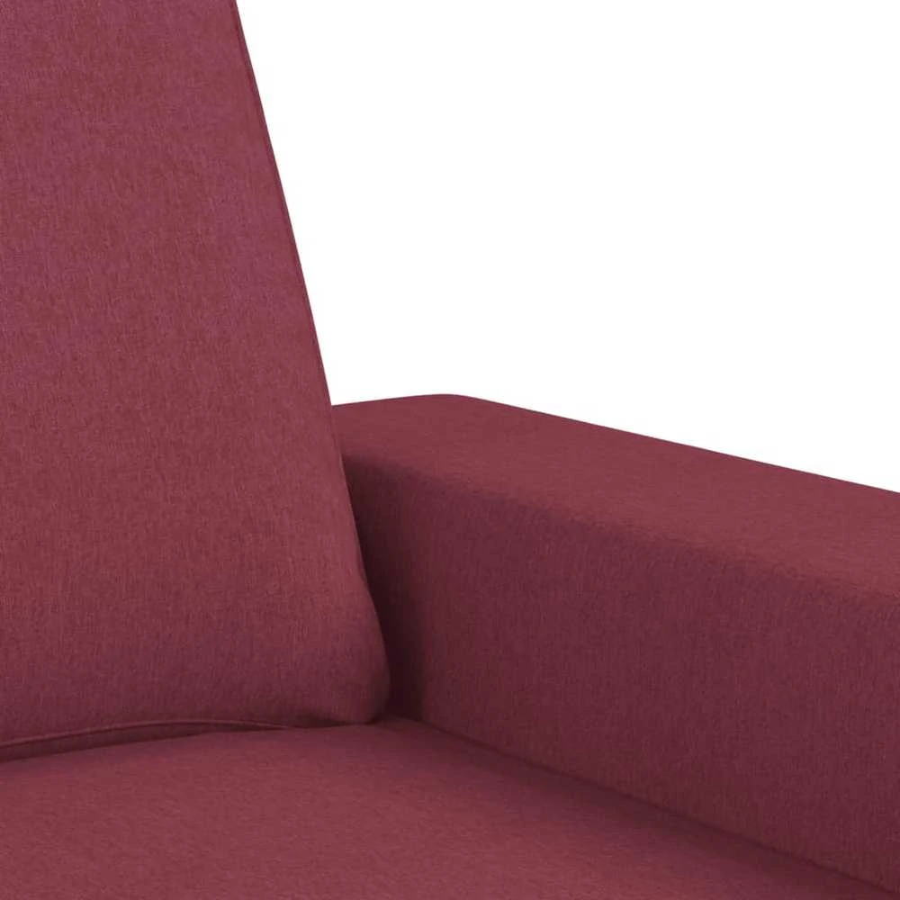 Sofa Sofos komplektas, 4 dalių, raudonojo vyno spalvos, audinys