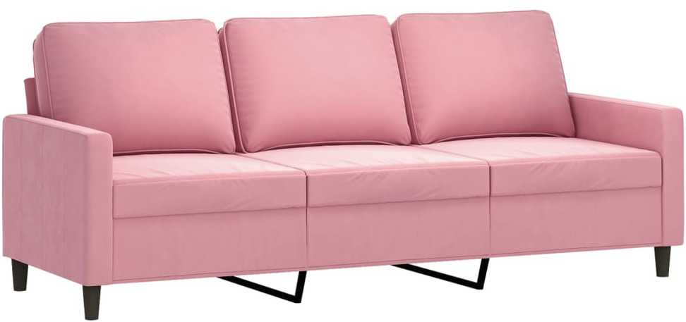 Sofa Sofos komplektas, 4 dalių, rožinės spalvos, aksomas