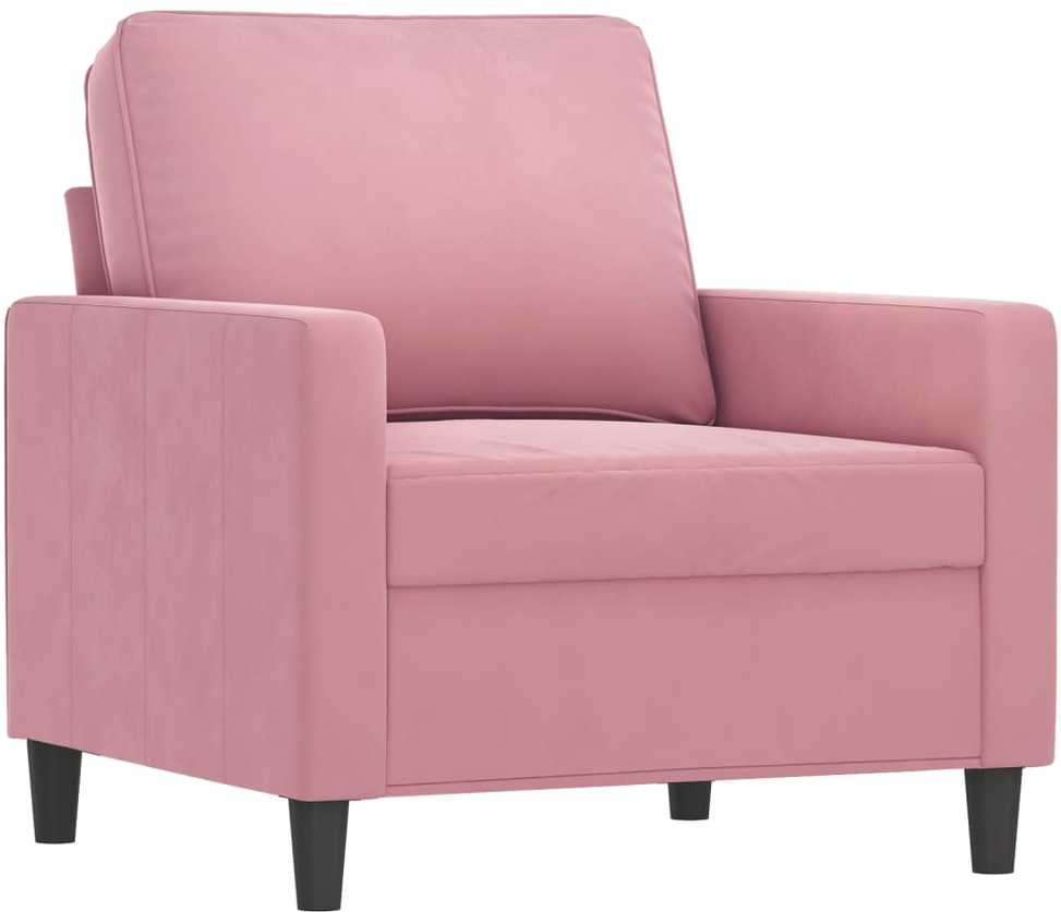 Sofa Sofos komplektas, 4 dalių, rožinės spalvos, aksomas