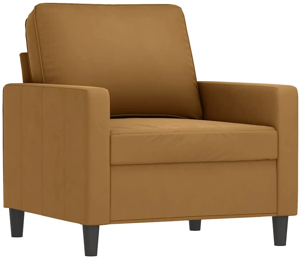 Sofa Sofos komplektas, 4 dalių, rudos spalvos, aksomas