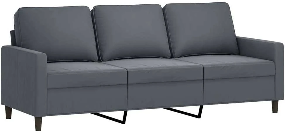 Sofa Sofos komplektas, 4 dalių, tamsiai pilkos spalvos, aksomas