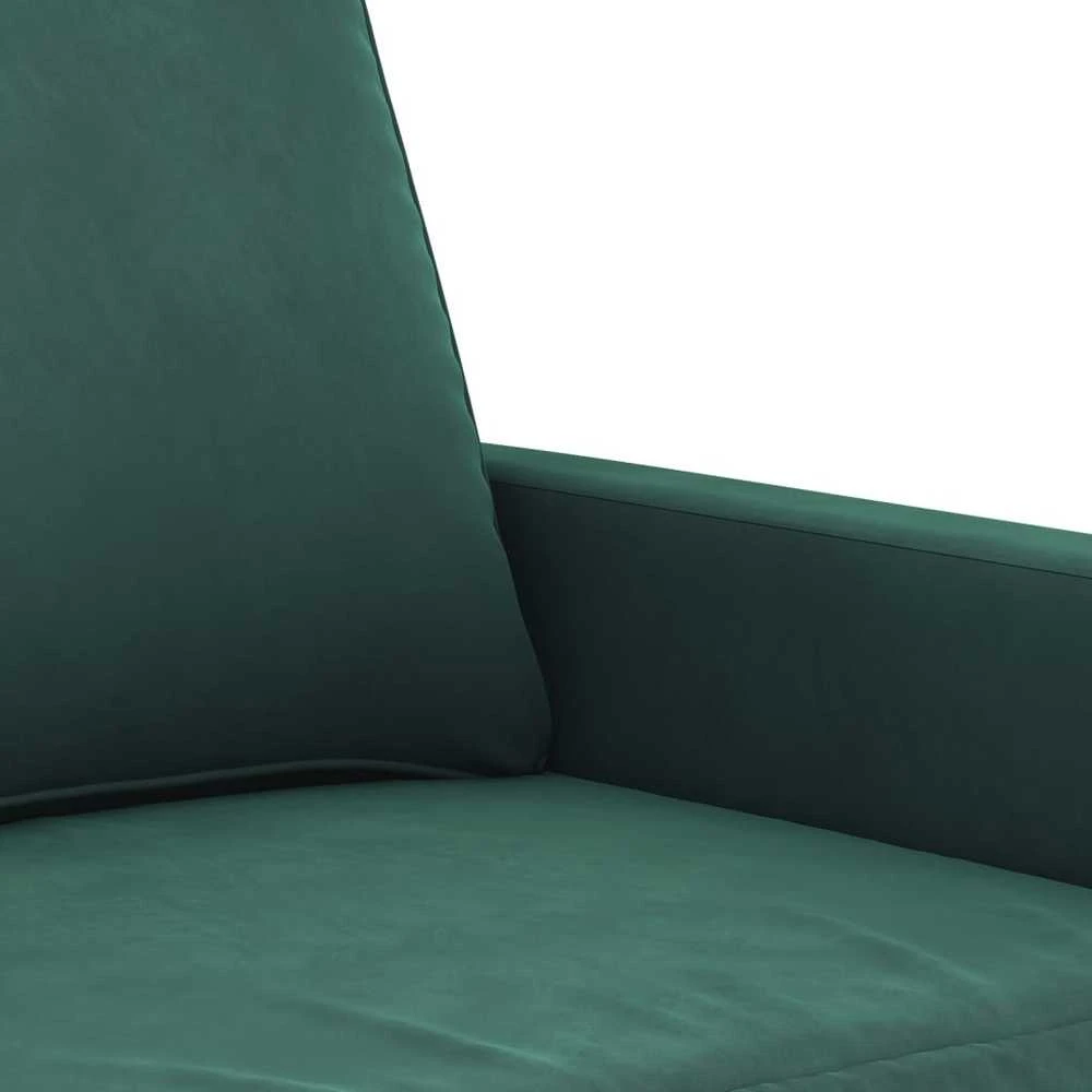 Sofa Sofos komplektas, 4 dalių, tamsiai žalios spalvos, aksomas