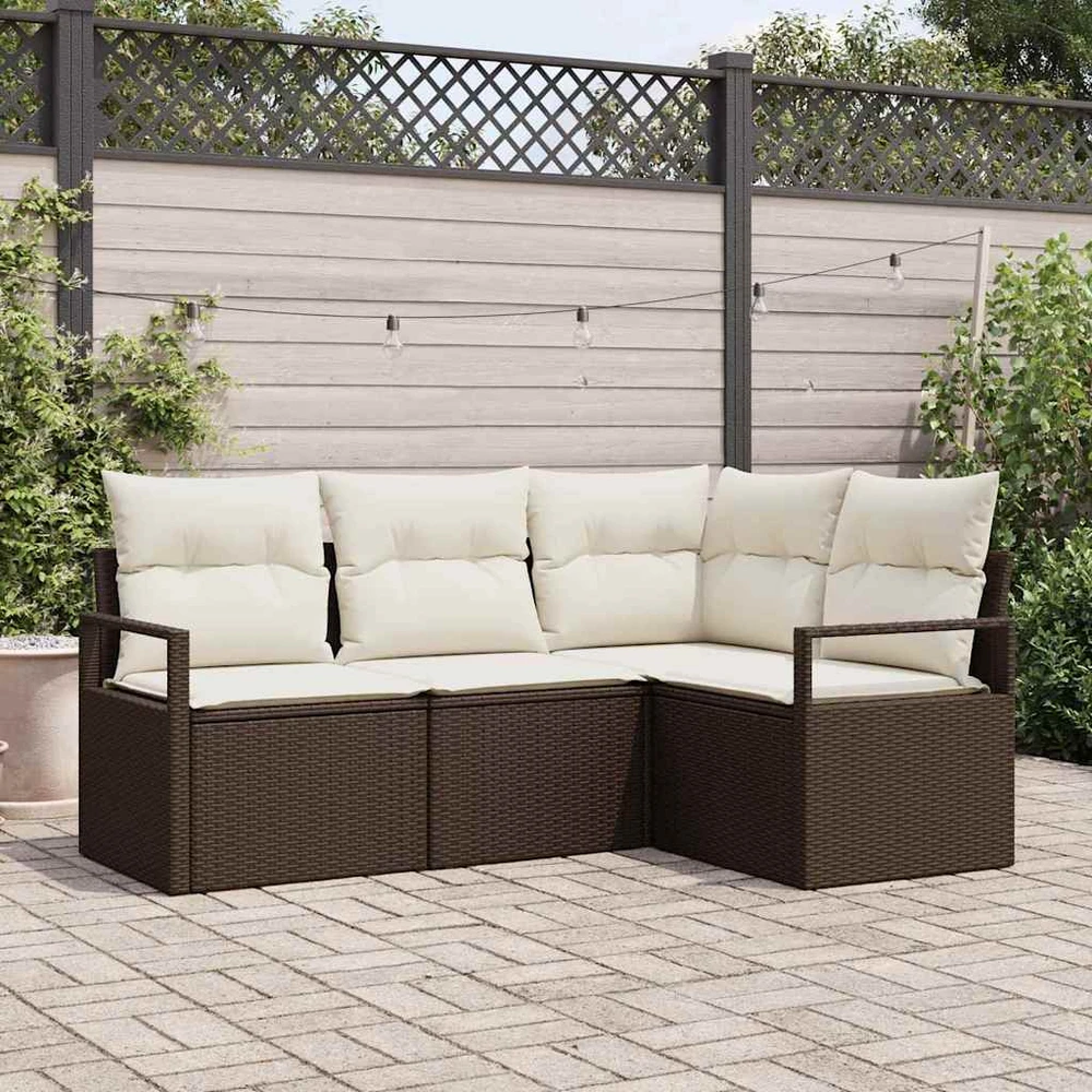 Sofos komplektas 4 pcs Ruda poliratanas