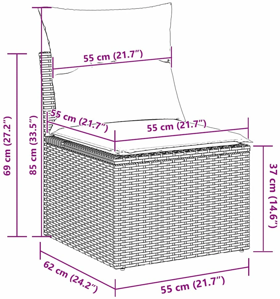 Sofos komplektas 4 vnt. Juoda poliratanas