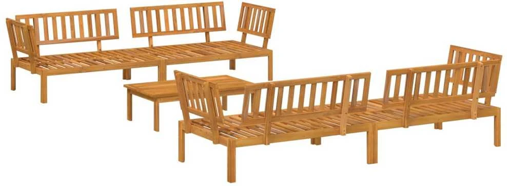 Sofa Sofos komplektas 5 vnt. Antracitas Kietos akacijos mediena