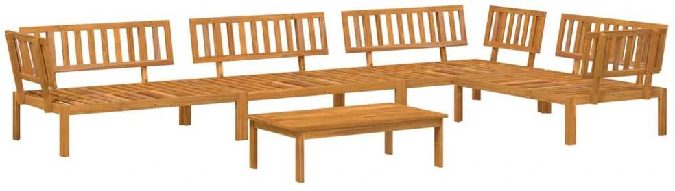 Sofa Sofos komplektas 5 vnt. Antracitas Kietos akacijos mediena