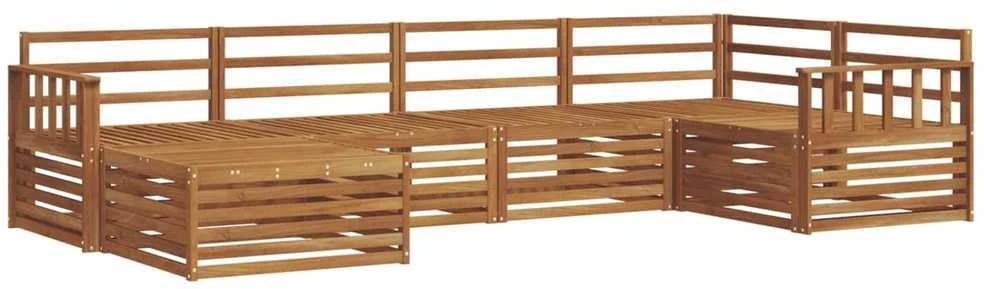 Lauko sofos komplektas 6 vnt. Natūrali Kietos akacijos mediena