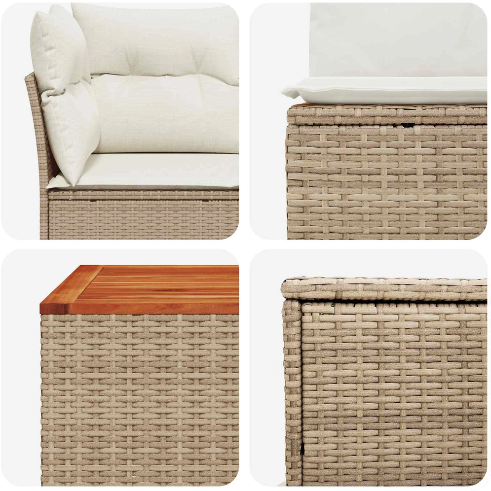 Sofos komplektas 6 vnt. Bežė ir kreminė balta