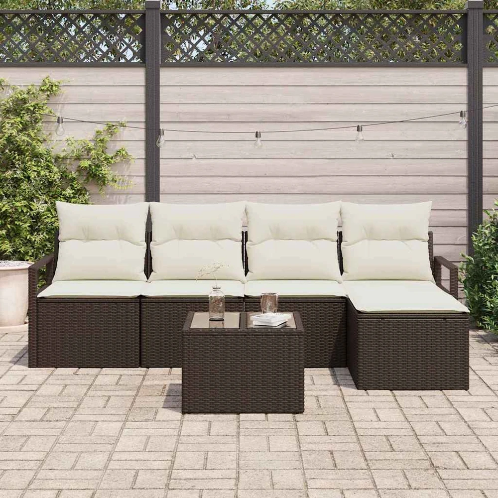 Sofos komplektas 6 vnt. Ruda poliratanas