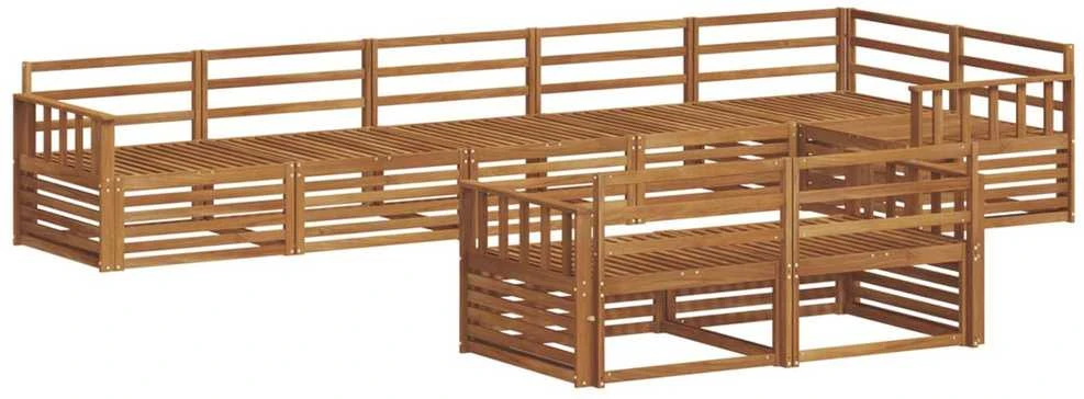 Lauko baldų komplektas Lauko sofos komplektas 8 vnt. Natūrali Kietos akacijos mediena