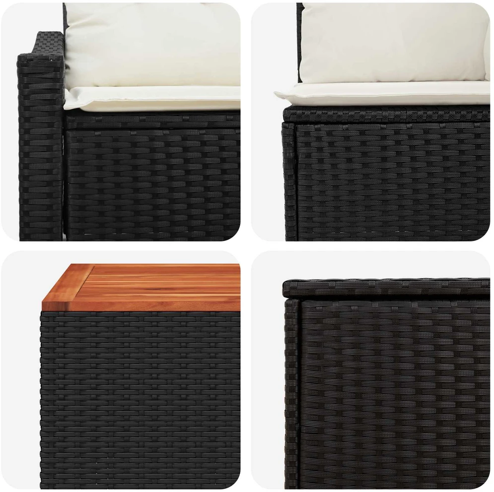 Sofos komplektas 8 vnt. Juoda ir kreminė balta