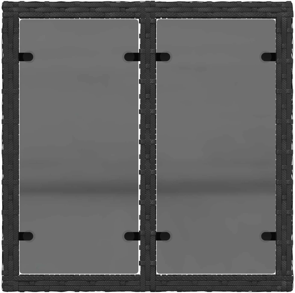 Sofos komplektas 8 vnt. Juoda Poli ratanas ir plienas