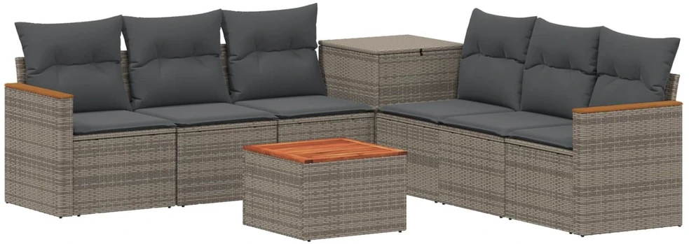 Sofos komplektas 8 vnt. Pilka ir tamsiai pilka