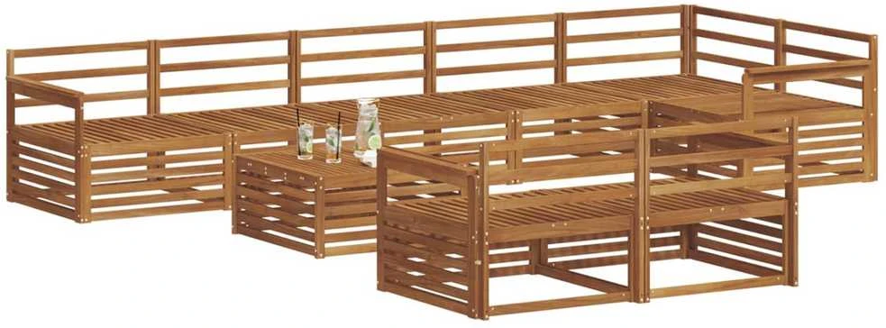 Lauko sofos komplektas 9 vnt. Natūrali Kietos akacijos mediena