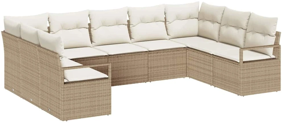Sofos komplektas 9 vnt. Smėlio poliratanas