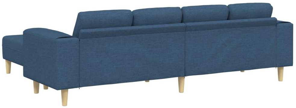 Svetainės sofa 3 vnt. Mėlyna Poliesteris