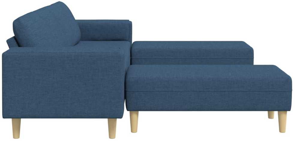 Svetainės sofa 3 vnt. Mėlyna Poliesteris