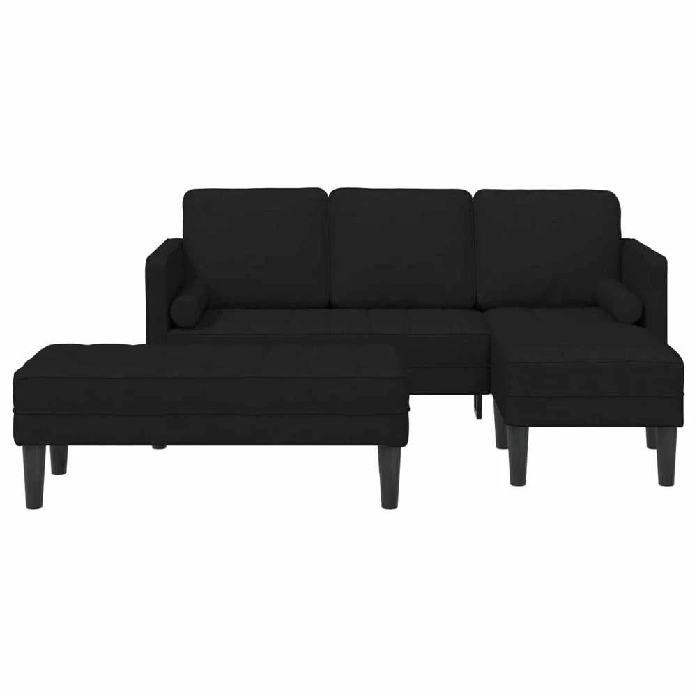 Sofa Sofos komplektas 2 vnt. Juoda Poliesteris