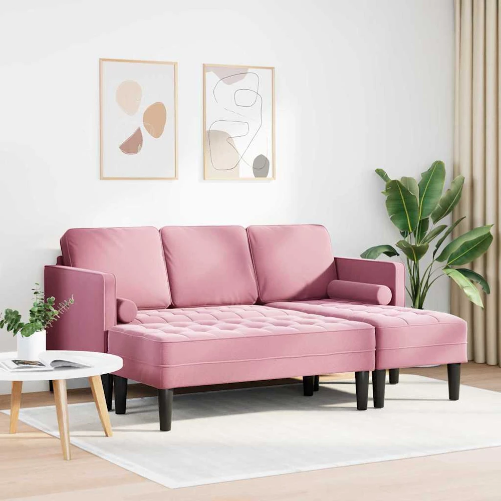 Sofa Sofos komplektas 2 vnt. Rožinė Poliesteris