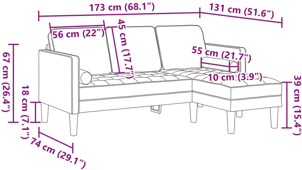 Sofa Sofos komplektas 2 vnt. Rožinė Poliesteris