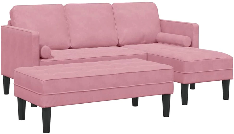 Sofa Sofos komplektas 2 vnt. Rožinė Poliesteris