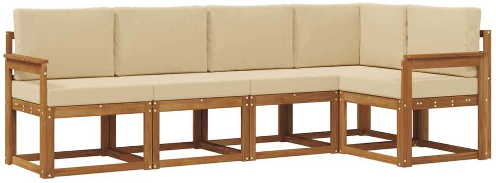 Sofa Lauko sofos komplektas 5 vnt. Natūralus ir bežinis