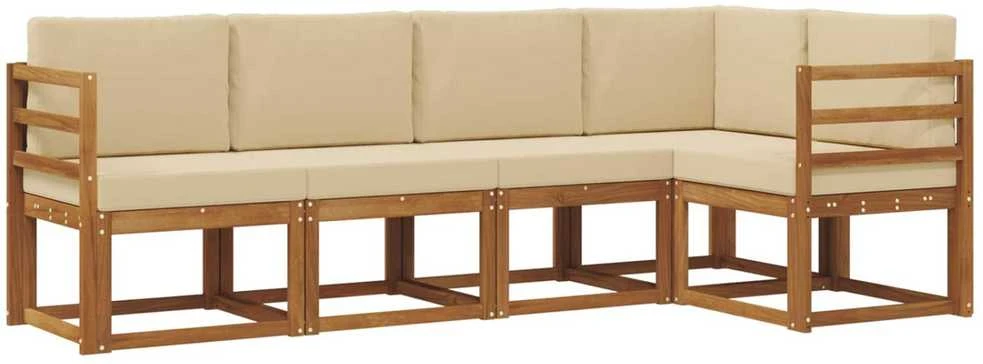 Sofa Lauko sofos komplektas 5 vnt. Natūralus ir bežinis