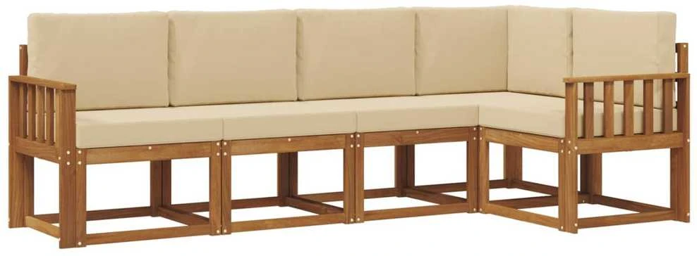 Sofa Lauko sofos komplektas 5 vnt. Natūralus ir bežinis