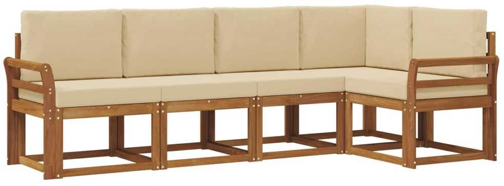 Sofa Lauko sofos komplektas 5 vnt. Natūralus ir bežinis