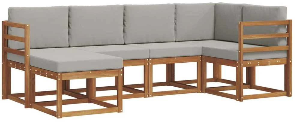Sofa Lauko sofos komplektas 6 vnt. Natūrali ir šviesiai pilka