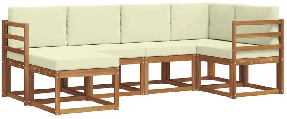 Sofa Lauko sofos komplektas 6 vnt. Natūralus ir grietinėlė