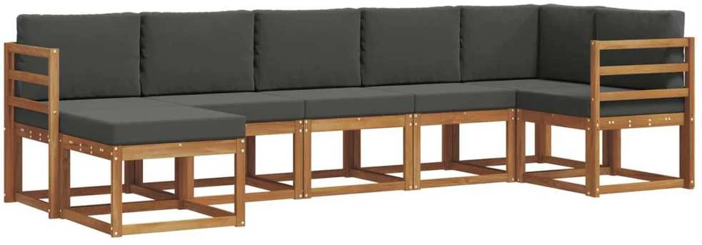 Lauko sofos komplektas 7 vnt. Natūralus ir antracitas