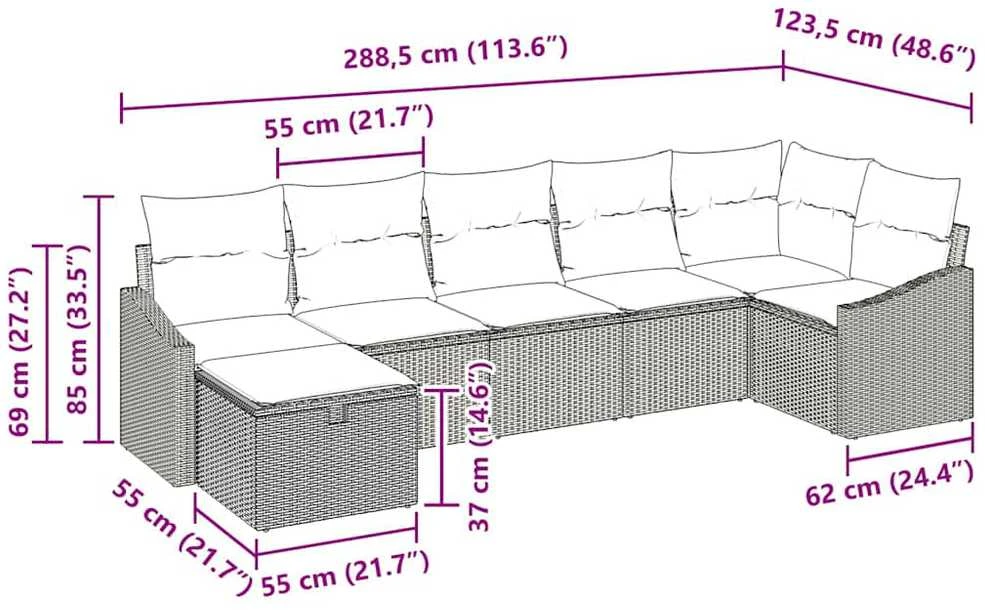 Sofos komplektas 7 vnt. poliratanas