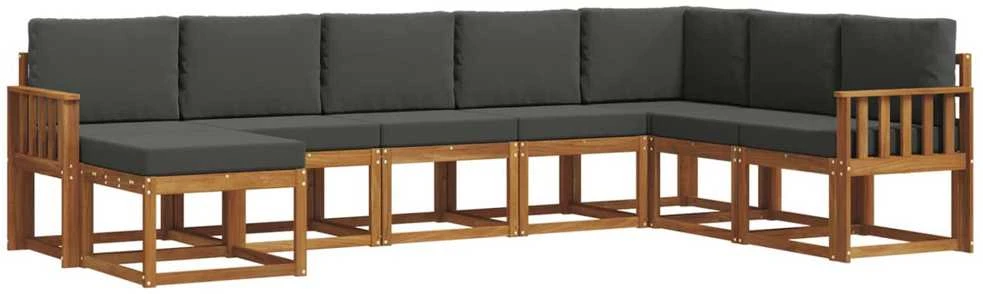 Lauko sofos komplektas 8 vnt. Natūralus ir antracitas