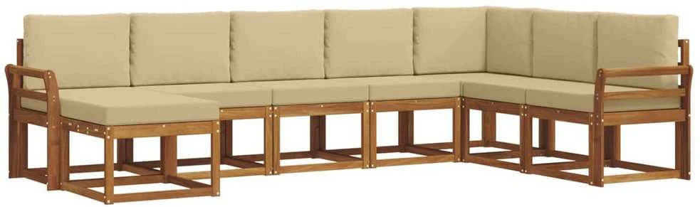 Lauko sofos komplektas 8 vnt. Natūralus ir bežinis