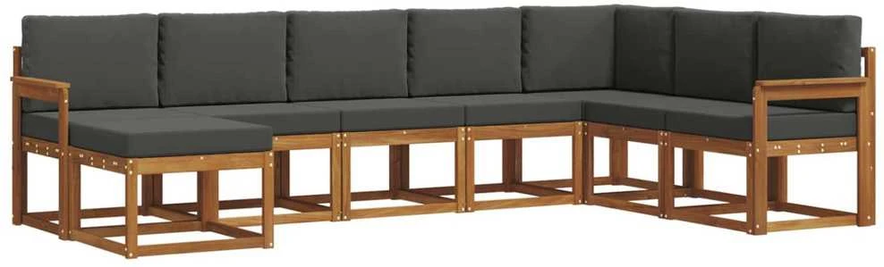 Lauko sofos komplektas 8 vnt. Natūralus ir antracitas