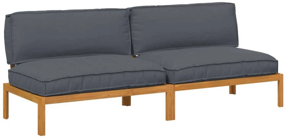 Sofa Sofos komplektas 2 vnt. Antracitas Kietos akacijos mediena