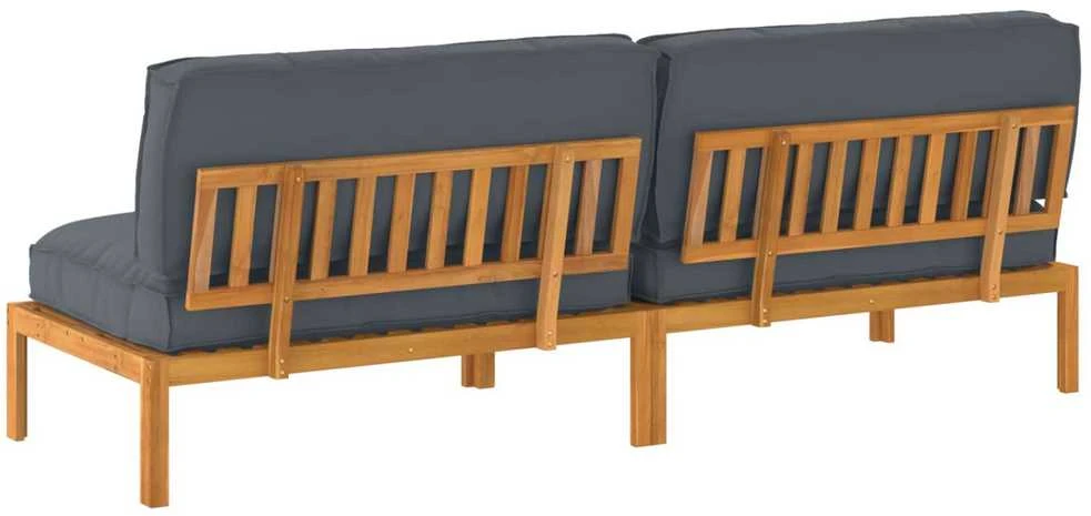 Sofa Sofos komplektas 2 vnt. Antracitas Kietos akacijos mediena