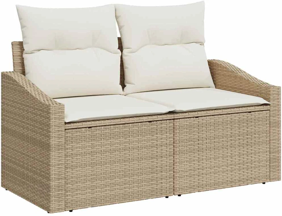 Sofos komplektas su pagalve Bežinė ir kreminė poliratanas