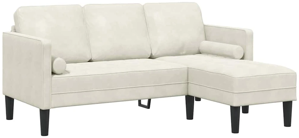 Sofa Sofos komplektas su pagalve Kreminė Poliesteris