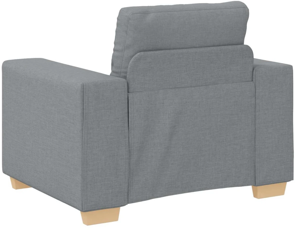 Sofa 3 pcs Šviesiai pilka 221 x 80 x 80 cm Lino mišinio audinys