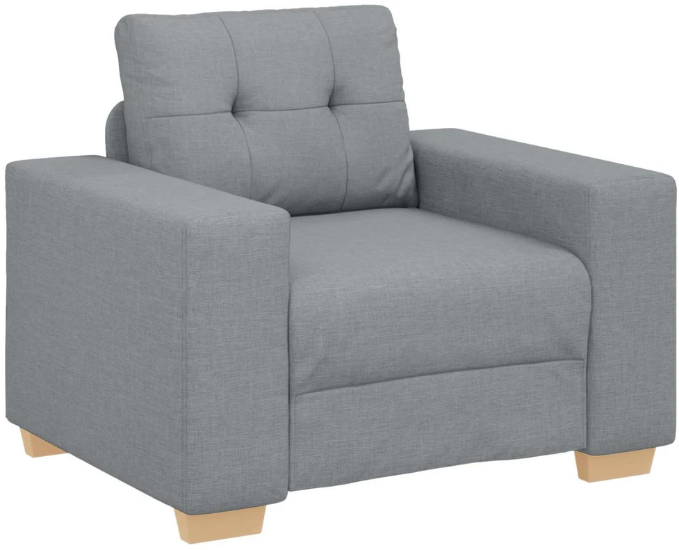 Sofa 3 pcs Šviesiai pilka 221 x 80 x 80 cm Lino mišinio audinys