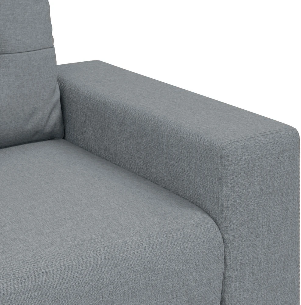 Sofa 3 pcs Šviesiai pilka 221 x 80 x 80 cm Lino mišinio audinys