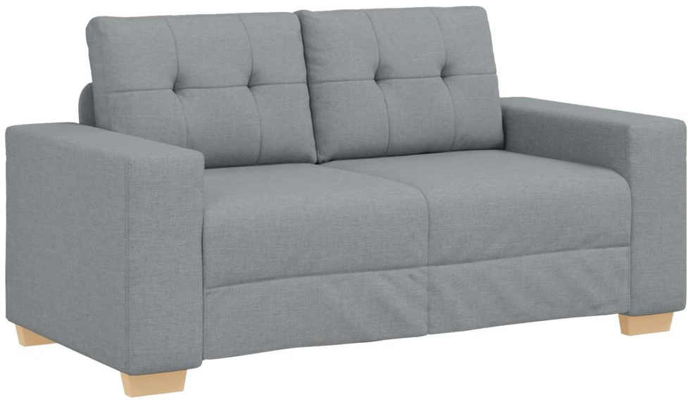 Sofa 3 pcs Šviesiai pilka 221 x 80 x 80 cm Lino mišinio audinys