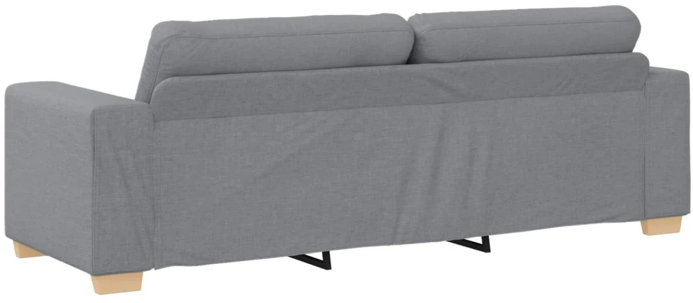 Sofa 3 pcs Šviesiai pilka 221 x 80 x 80 cm Lino mišinio audinys