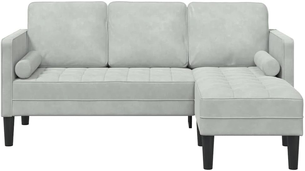Sofa Sofos komplektas su pagalve Šviesiai pilka Poliesteris