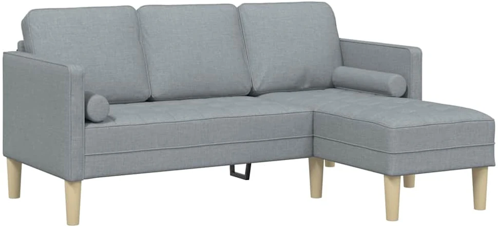 Sofa Sofos komplektas su pagalve Šviesiai pilka Poliesteris